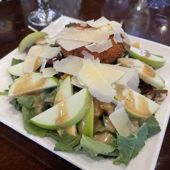 The Colonel Blackinton Inn - Kale and Butternut Squash salad with the goat cheese medallion from the Goat Cheese and Spinach salad. - American Near Me - Attleboro, Massachusetts