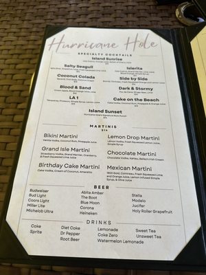 Menu photo 3 Hurricane Hole Restaurant Grand Isle, LA