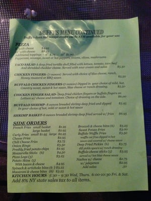 Menu photo 2 Duffy's Pub Avon, NY