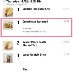 PAID for EXTRA MEAT. Did not receive it. Did not even receive a regular portion of meat. PAID for EXTRA MEAT. Did not receive it. Did not even receive a regular portion of meat.