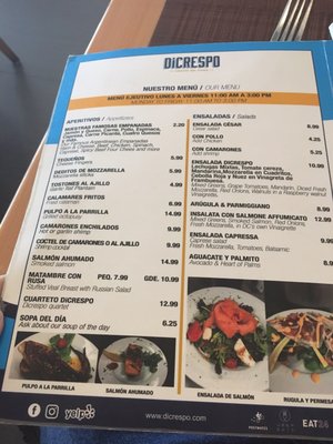 Menu photo 3 DiCrespo Miami, FL