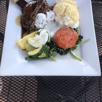 Summit Mountain Steakhouse - Beef Tenderloin with gorgonzola cream sauce spinach roasted tomato & zucchini - American Near Me - Essex, Montana