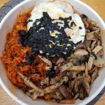 KBOP Korean Kitchen - Kimchi BokumBOP Bowl w/mushrooms for protein. - Korean Near Me - Monrovia, California KBOP Korean Kitchen - Kimchi BokumBOP Bowl w/mushrooms for protein. - Korean Near Me - Monrovia, California