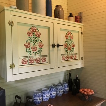 T.C. Steele State Historic Site - Original stenciling in the kitchen - Landmarks & Historical Buildings Near Me - Nashville, Indiana