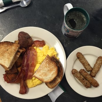 Pignone's Café - Scrambled with bacon and a side of sausage. - Breakfast & Brunch Near Me - Stoneham, Massachusetts Pignone's Café - Scrambled with bacon and a side of sausage. - Breakfast & Brunch Near Me - Stoneham, Massachusetts