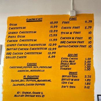 Steak N Fries - Menu as of 12/16/22 - American Near Me - San Diego, California