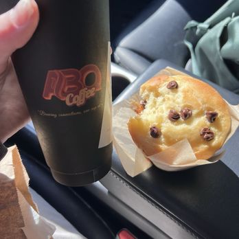 The ABQ Collective - Lavender latte and chocolate muffin - Hair Salons Near Me - Albuquerque, New Mexico