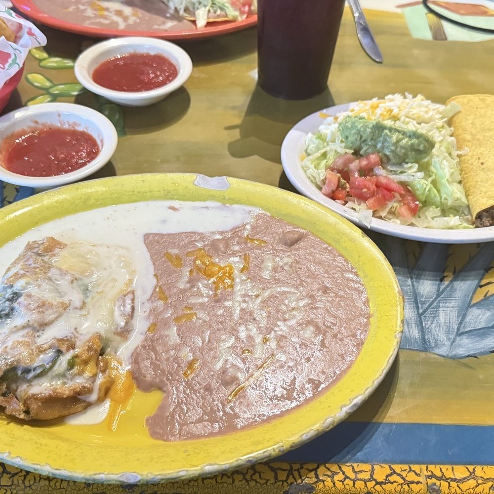 El Patio - #1Lunch platter, chili rellano, crunchy beef taco - Mexican Near Me - Natchitoches, Louisiana