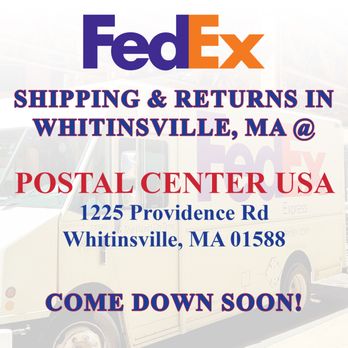 Postal Center USA - ! Get Your Shipments Delivered Fast and Reliable with FedEx at Postal Center USA! - Shipping Centers Near Me - Whitinsville, Massachusetts Postal Center USA - ! Get Your Shipments Delivered Fast and Reliable with FedEx at Postal Center USA! - Shipping Centers Near Me - Whitinsville, Massachusetts