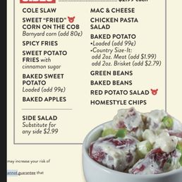List of the side dishes. List of the side dishes.