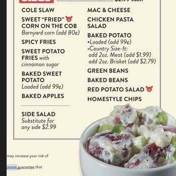 Mark's Feed Store - List of the side dishes. - Barbeque Near Me - Louisville, Kentucky