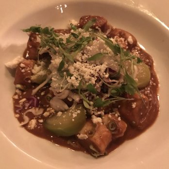 Lucky Restaurant - Mole gnocchi dish with tomatillos and cabbage slaw. So unique, so good! - Wine Bars Near Me - Roanoke, Virginia