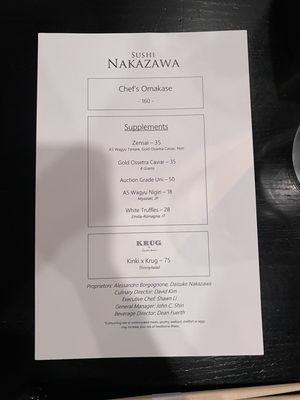 Menu photo 3 Sushi Nakazawa New York, NY