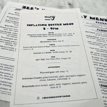 Bee's Knees Provisions - Inflation buster menu! - Cheese Shops Near Me - Brooklyn, New York