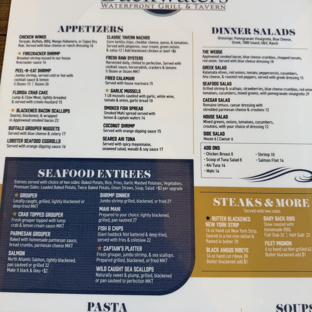 Backwaters on Sand Key - Seafood Near Me - Clearwater Beach, Florida