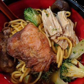 BOWLS by Kwanghi Chan - My custom bowl: egg noodles with broth, chicken thighs, bean curd, mushrooms, and broccoli. - Cafes Near Me - Dublin 1, D