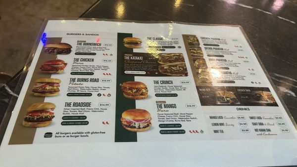 Menu photo 1 Burns Road Tustin, CA
