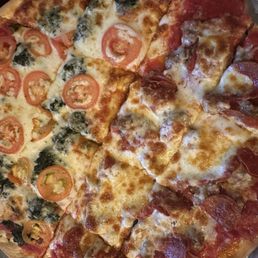 1/2 and 1/2 16" Pizza - Build Your Own Pizza sausage and pepperoni & spinach and tomato 1/2 and 1/2 16" Pizza - Build Your Own Pizza sausage and pepperoni & spinach and tomato
