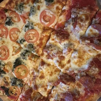 Rosatis Las Vegas Cheyenne - 1/2 and 1/2 16" Pizza - Build Your Own Pizza sausage and pepperoni & spinach and tomato - Pizza Near Me - Las Vegas, Nevada Rosatis Las Vegas Cheyenne - 1/2 and 1/2 16" Pizza - Build Your Own Pizza sausage and pepperoni & spinach and tomato - Pizza Near Me - Las Vegas, Nevada