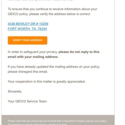 Geico - The completely incorrect address. Horrible company!!!!