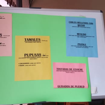 Mini Taqueria & Pupuseria - Menu at front door. - Mexican Near Me - Grapevine, Texas