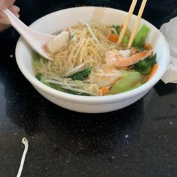 Close up of of seafood pho. Highly recommended especially if you like vegetables. Close up of of seafood pho. Highly recommended especially if you like vegetables.