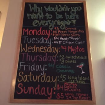 Drink Bar - Specials board! - Bars Near Me - Burlington, Vermont Drink Bar - Specials board! - Bars Near Me - Burlington, Vermont