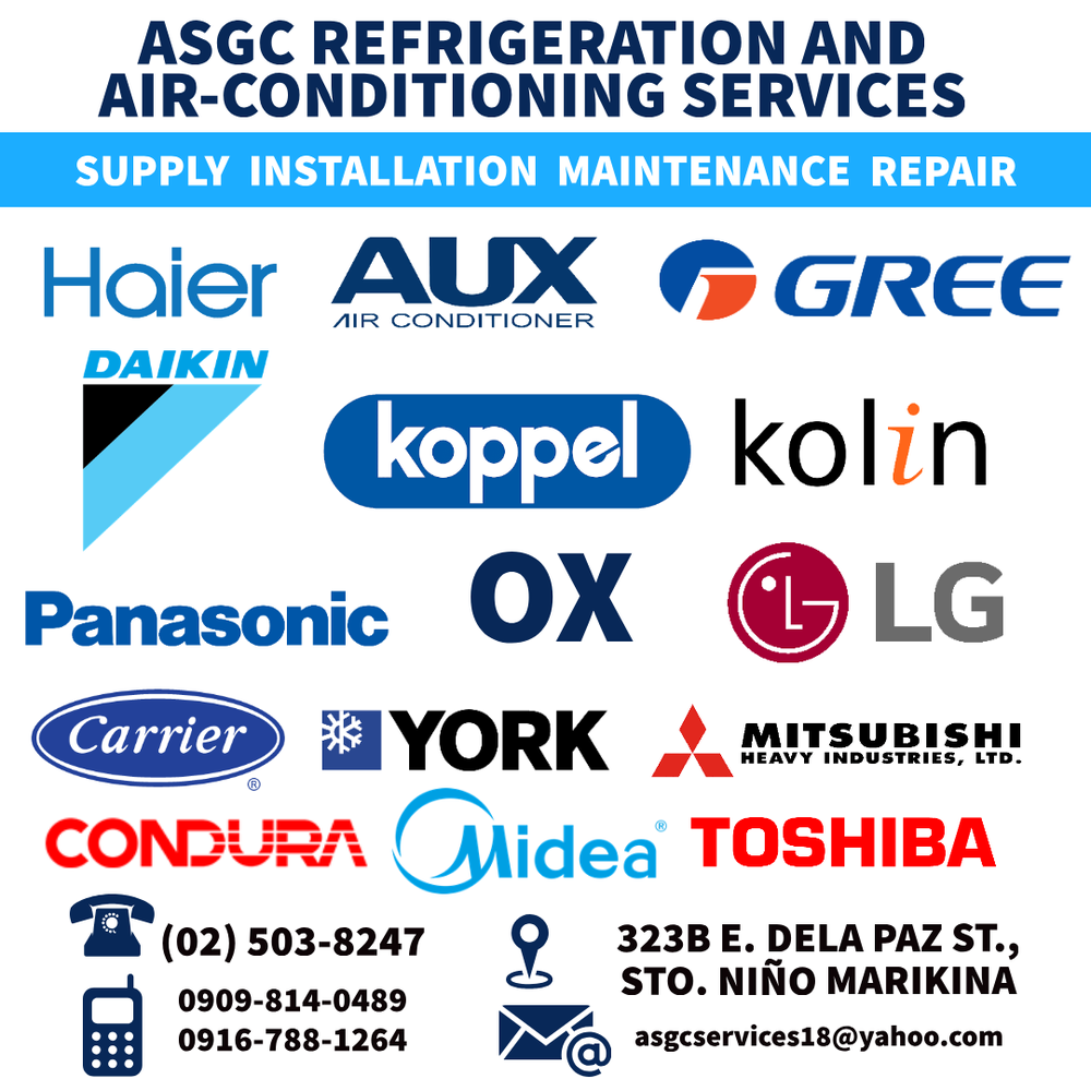 ASGC REFRIGERATION AND AIRCONDITIONING SERVICE 323B E. Dela Paz
