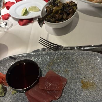 Ocean Prime - Tuna sashimi, brussel sprouts, grouper - Seafood Near Me - Tampa, Florida