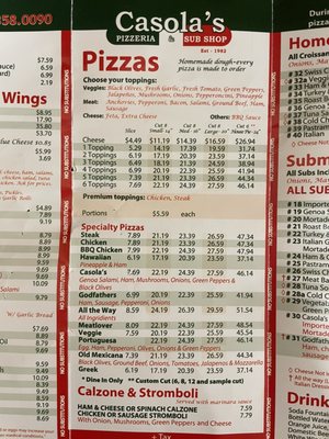 Menu photo 4 Casola's Pizzeria & Sub Shop Miami, FL