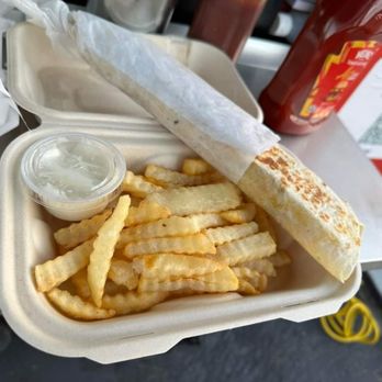 king's shawarma - fries in a styrofoam container - Mediterranean Near Me - Ontario, California