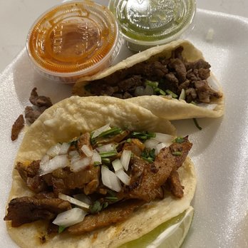 Tacos Lupita - Pork and beef tacos with green and red salsa - Mexican Near Me - Nampa, Idaho Tacos Lupita - Pork and beef tacos with green and red salsa - Mexican Near Me - Nampa, Idaho