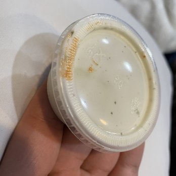 Smokey Bones Woodbridge - Cross contamination - this is how I was given ranch, with sauce on the lid from the employees unsanitary hands - Barbeque Near Me - Woodbridge, Virginia Smokey Bones Woodbridge - Cross contamination - this is how I was given ranch, with sauce on the lid from the employees unsanitary hands - Barbeque Near Me - Woodbridge, Virginia