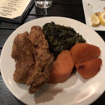 Melba's Restaurant - Fried chicken with Low Country Collard Greens and Candied Yams - Southern Near Me - New York, New York