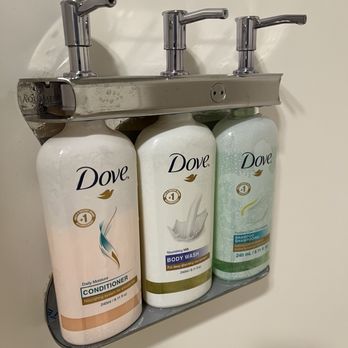 Holiday Inn The Lodge at Big Bear Lake - Cheap soap containers with who knows what type of soap inside, but certainly not matching the container. - Big Bear, CA