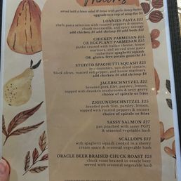 Mains menu