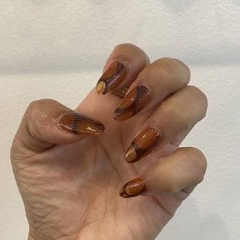 Beca Nails Spa - gel x extension with jelly gel color and abstract design - Nail Salons Near Me - West Hollywood, California Beca Nails Spa - gel x extension with jelly gel color and abstract design - Nail Salons Near Me - West Hollywood, California