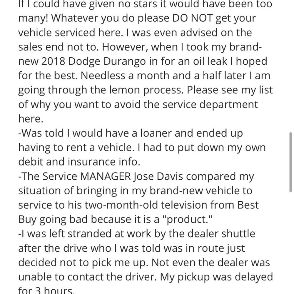 Review from 7 years ago on a different car purchased and STILL their service is TERRIBLE. (Photo 1/2)
