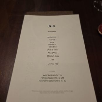 JUA - Menu - Korean Near Me - New York, New York JUA - Menu - Korean Near Me - New York, New York