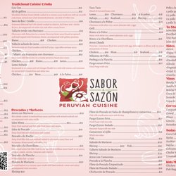 Sabor y Sazon - Our Menu.