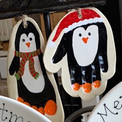 Paintin' Pottery - Clay Handprints!  We offer seasonal designs.