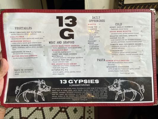 Menu photo 6 13 Gypsies Jacksonville, FL