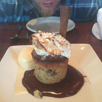 Walkers - S'mores Bread Pudding (chocolate bread pudding, housemade graham cracker, toasted marshmallow & Wilcoxson's graham cracker ice cream) - New American Near Me - Billings, Montana