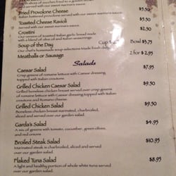 Garda's Restaurant - Newest updated menu, appetizers and salad choices
