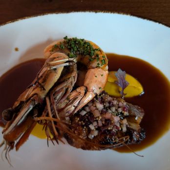 Marcus DC - Pork belly with tiger prawn on top - Southern Near Me - Washington, DC, District of Columbia