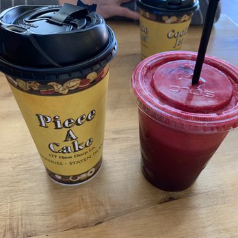Piece A Cake - Latte and juice - Coffee & Tea Near Me - New York, New York Piece A Cake - Latte and juice - Coffee & Tea Near Me - New York, New York