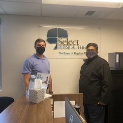 Select Physical Therapy - Collin Evans, PT with Debadutta Dash (client).