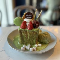 Magnolia Dessert Bar & Coffee - Matcha green tea toast
