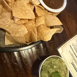 Chips and salsa with guacamole Chips and salsa with guacamole
