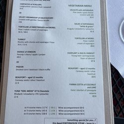 Werner's Restaurant - Menu for our night
